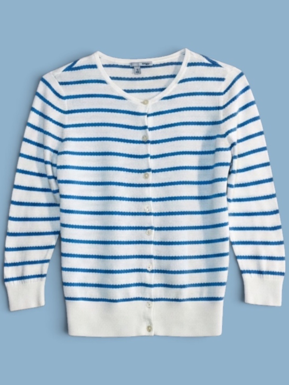 Halogen Lightweight Blue Striped Sweater Size Small